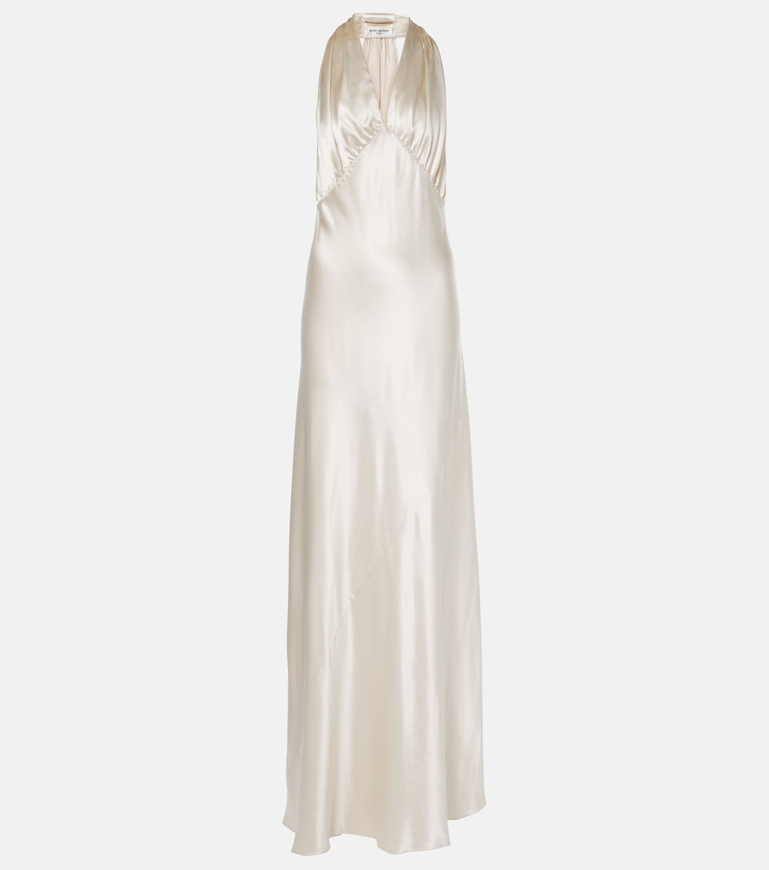 

Атласное платье с халтернеем Saint Laurent, Ivoire Vintage