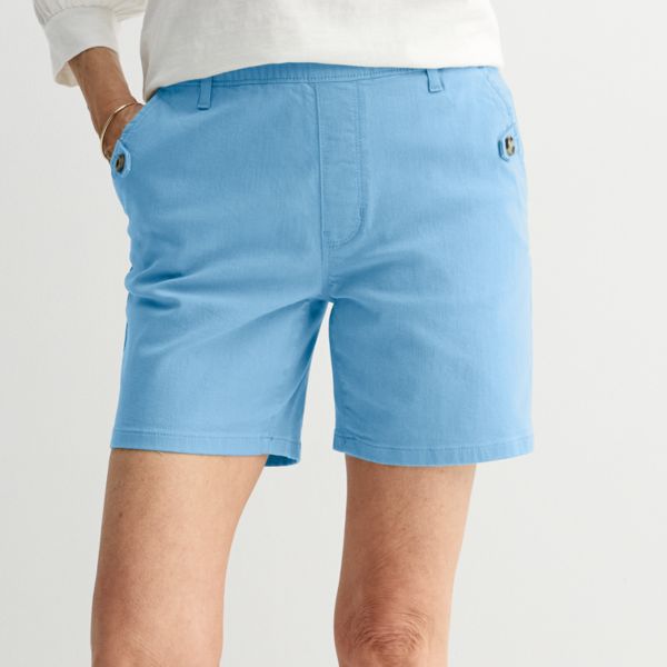 

Женские современные шорты без застежек Croft & Barrow, цвет hepatica blue