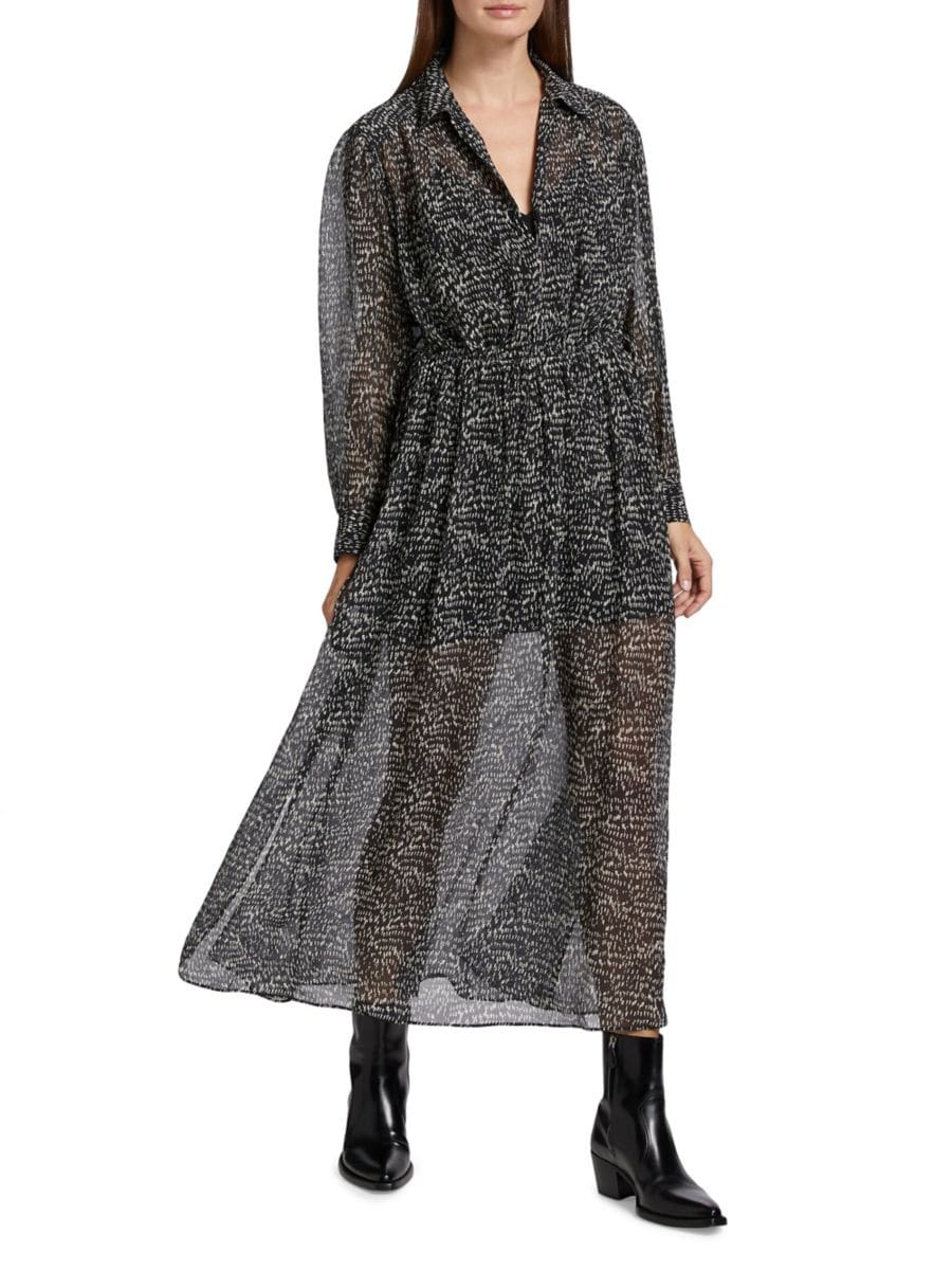 

Прозрачное платье с принтом Emmy rag & bone, цвет Black Multicolor
