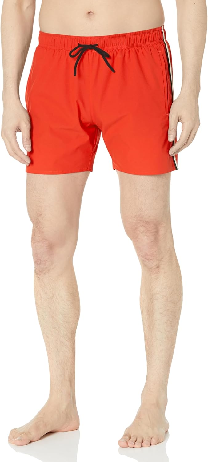 

Мужские однотонные плавки-шорты BOSS с культовыми полосками по бокам, Orange.Com