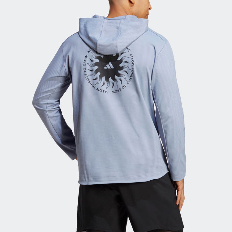 Худи adidas Yoga Graphic Training Hoodie 'Silver Violet' IB8969 — фото 3