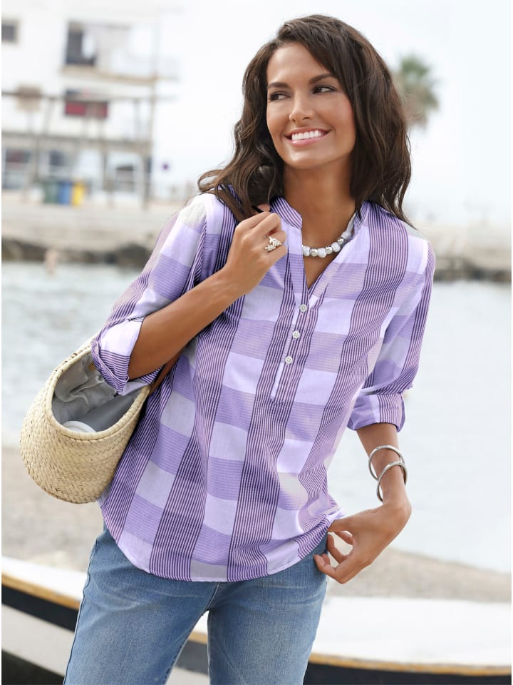 

Хлопковая блузка в лавандово-белую клетку WITT WEIDEN