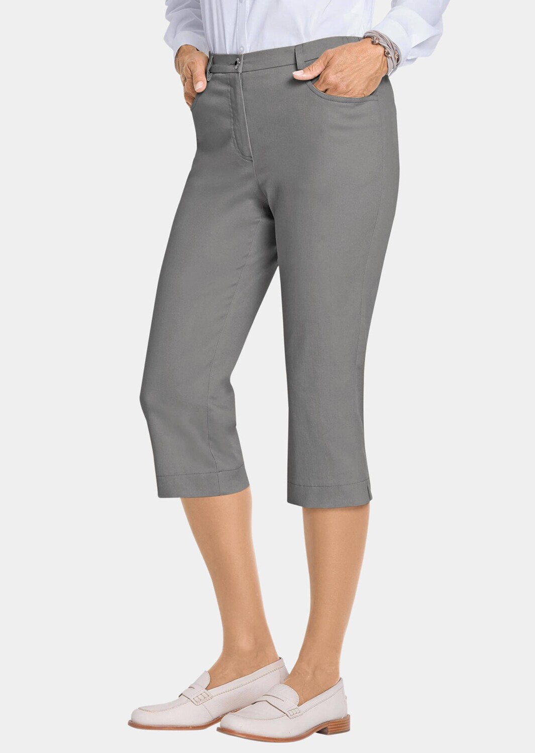 

Тканевые брюки GOLDNER Capri Jeans Carla, серый
