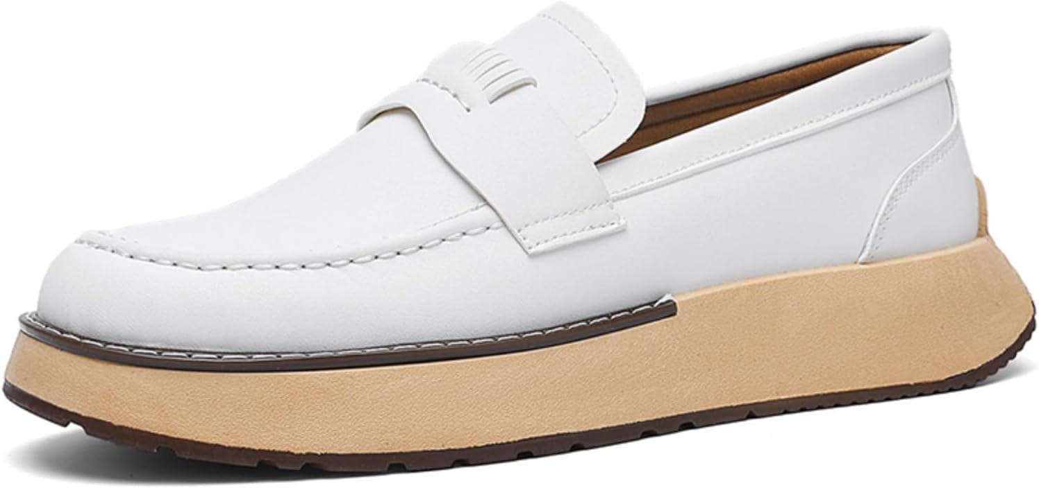 

Мужские лоферы-пенни из кожи - мужские туфли для ходьбы, вождения и бизнеса - удобные черные лоферы и слипоны Generic