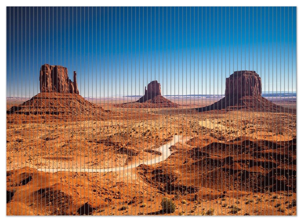 

Коврик для душа Wallario, нескользящий коврик, коврик для ванной, коврик для двери Monument Valley под голубым небом, размер ок. 90 x 65 см, черный