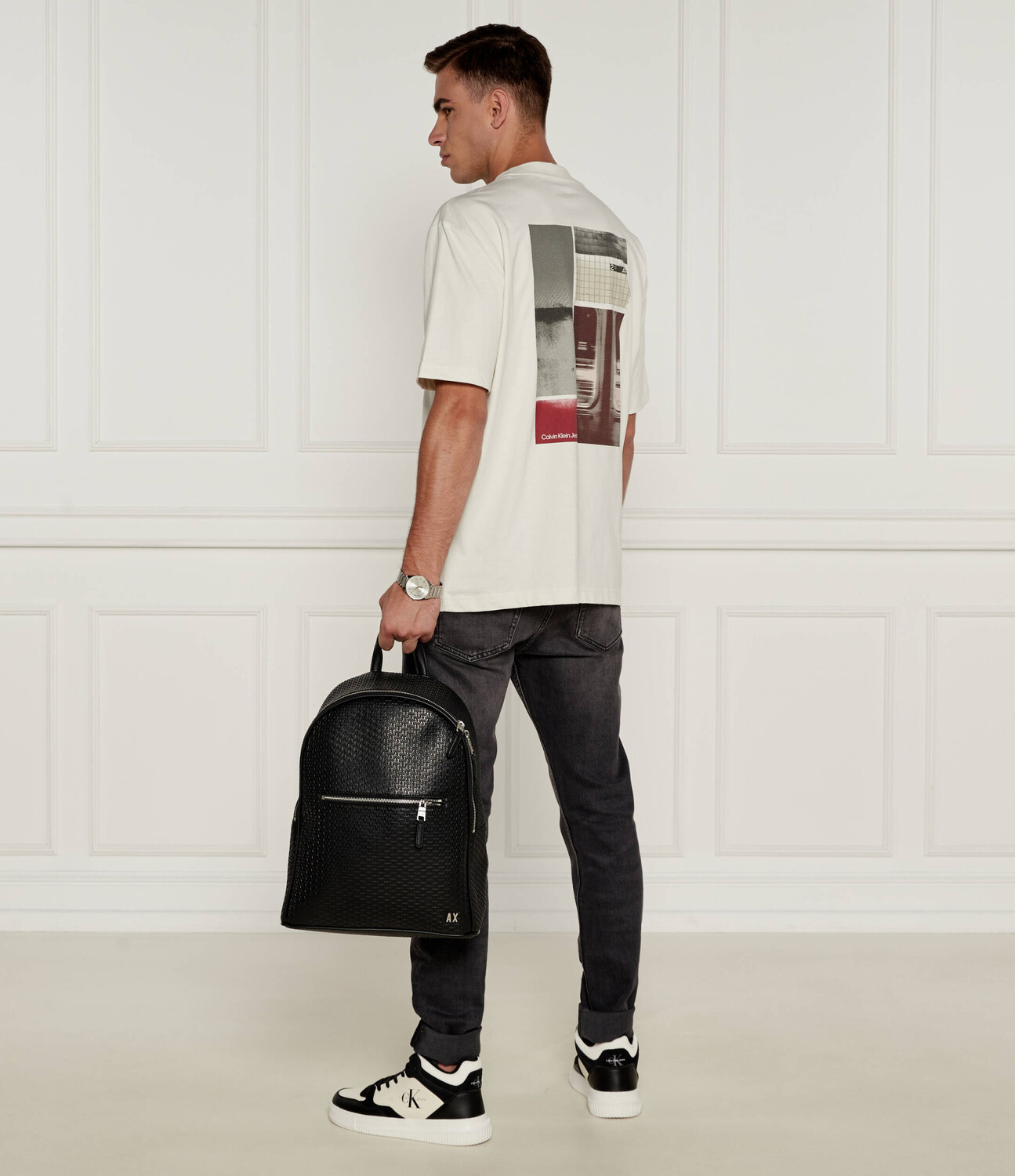 Футболка CALVIN KLEIN JEANS CITY POSTER AVENUE Relaxed fit, экрю — фото 2