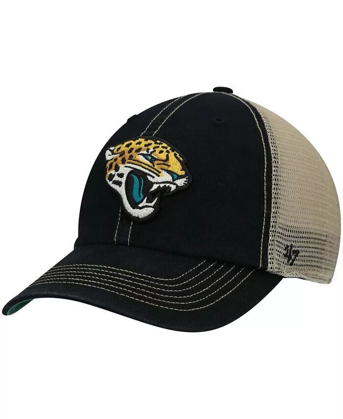

Мужская черная кепка-кепка с застежкой-молнией Jacksonville Jaguars Trawler Trucker Clean Up Natural '47 Brand