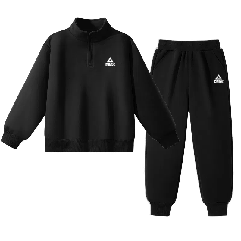 Детский спортивный костюм с флисовой подкладкой PEAK черный