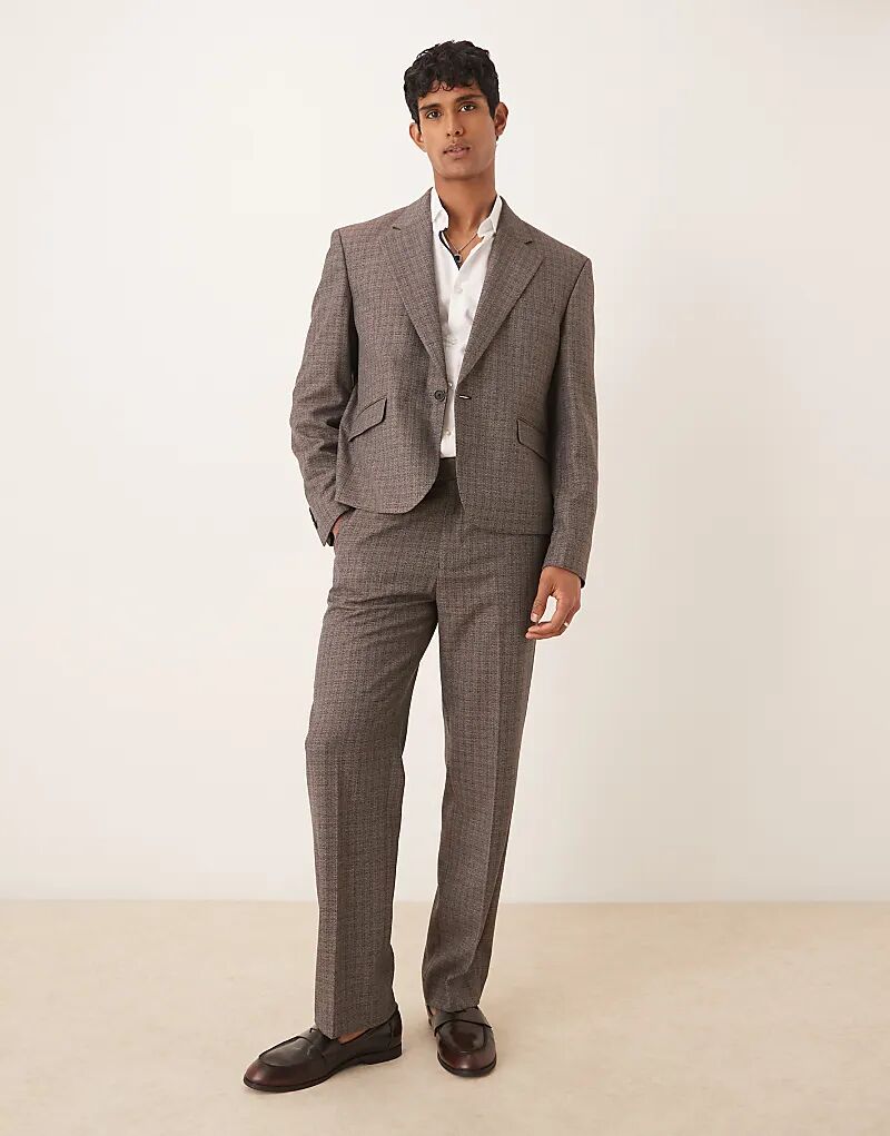 

Прямые брюки ASOS DESIGN из коричневой фактуры