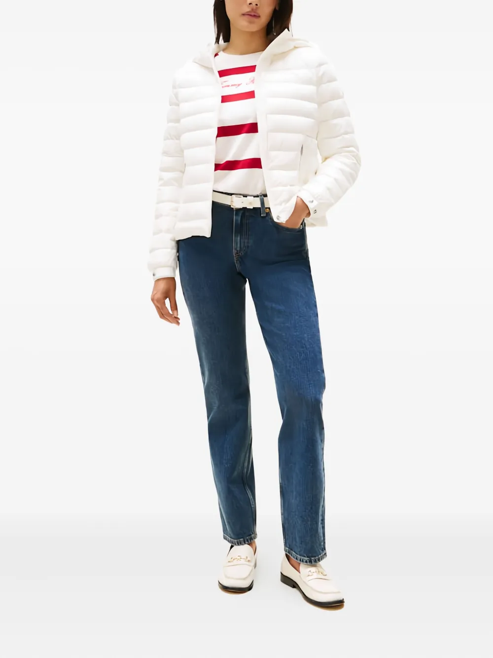 

Стеганая куртка с капюшоном Tommy Hilfiger, белый