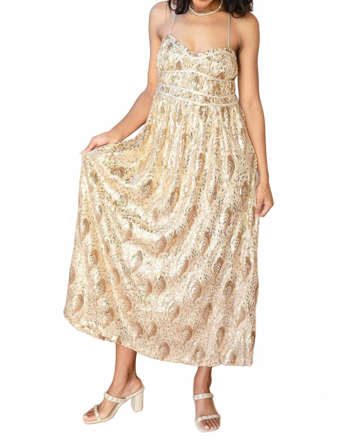 

Платье миди Gianna в золотом цвете Sofie the Label