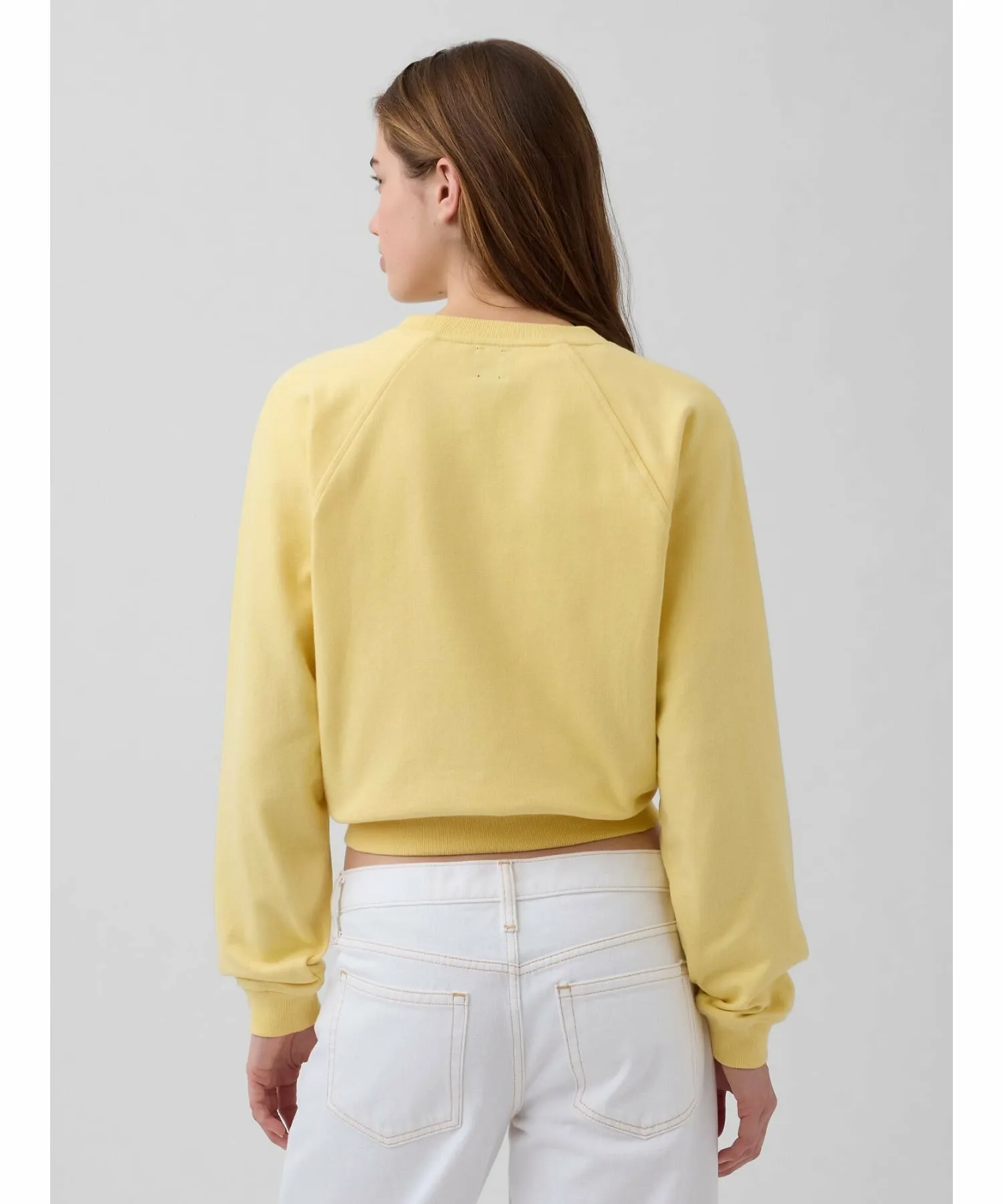 (W) Толстовка с французским махровым трикотажным рукавом и логотипом GAP, HAVANA_YELLOW — фото 2