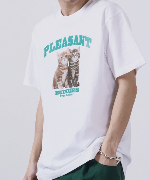 

Футболка с коротким рукавом, принт кошки MODISH GAZE, белый