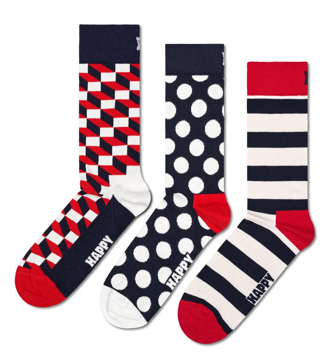 

Носки Happy Socks (комплект, 3 пары) с игривыми узорами, цвет Bunt
