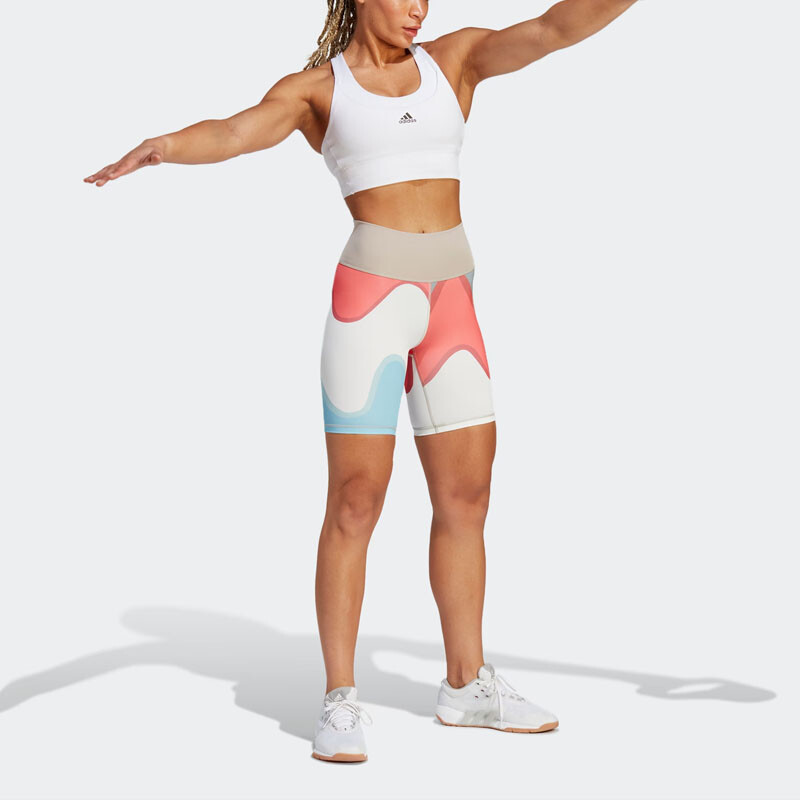 MARIMEKKO Collaboration Повседневные шорты женские Синие/Белые Adidas — фото 2