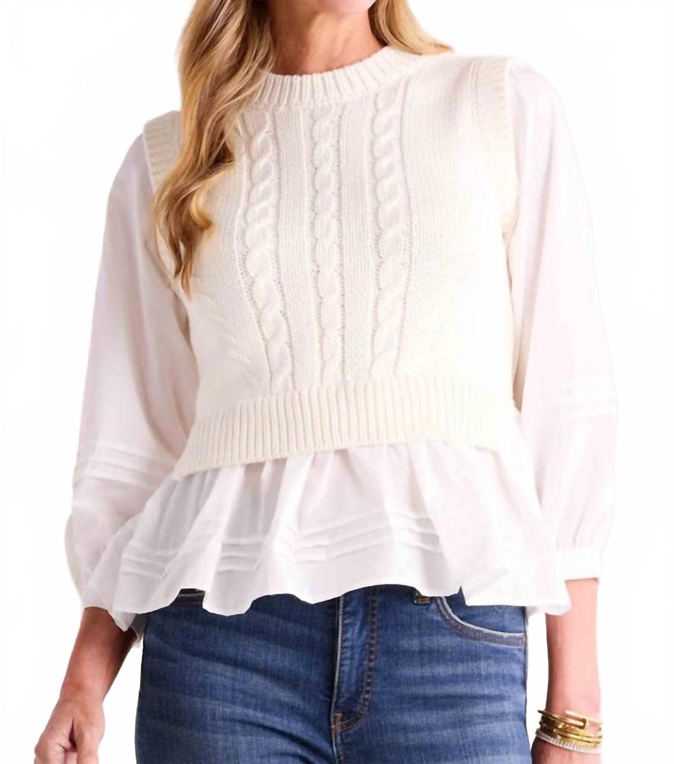 

Кремовый свитер с баской English Factory