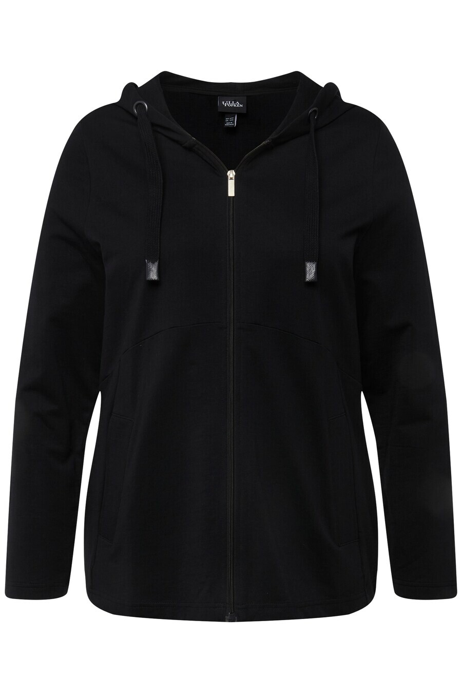 

Толстовка с капюшоном на молнии Ulla Popken Zip-Up Hoodie, черный