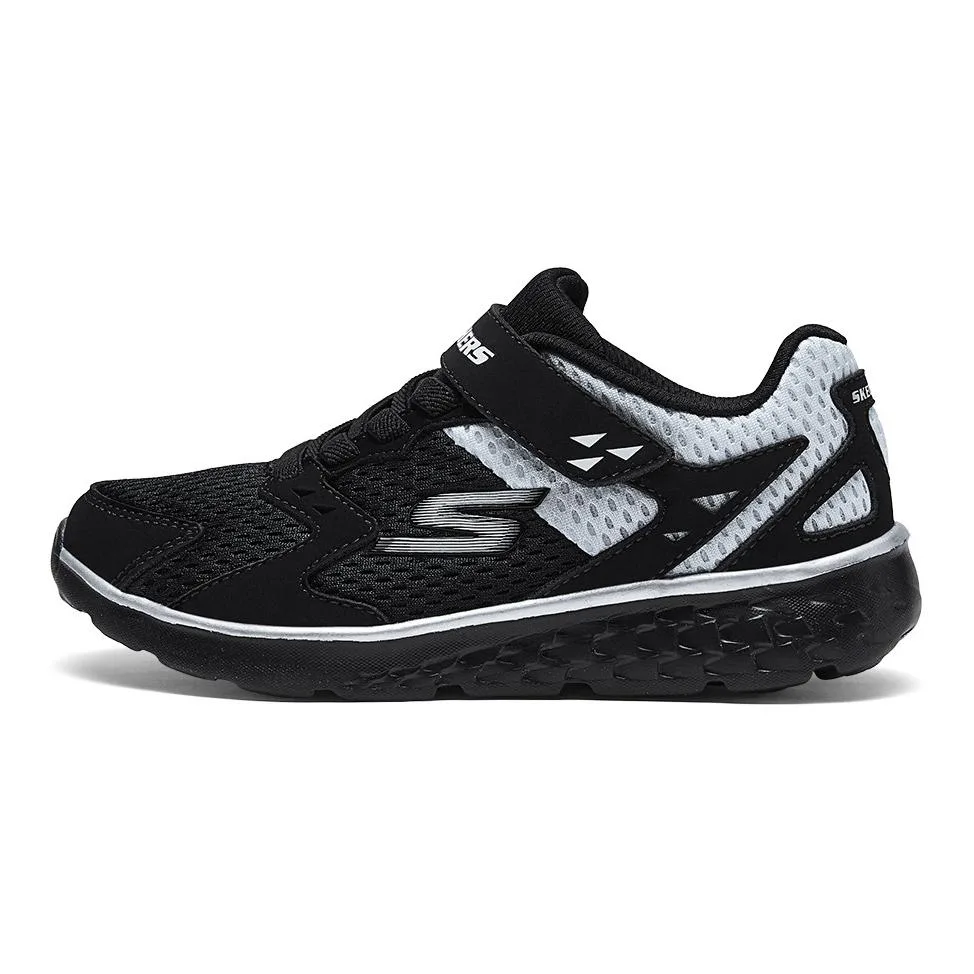 Skechers Kids Детские кроссовки для бега с низким верхом, устойчивые к скольжению и истиранию, черно-белые