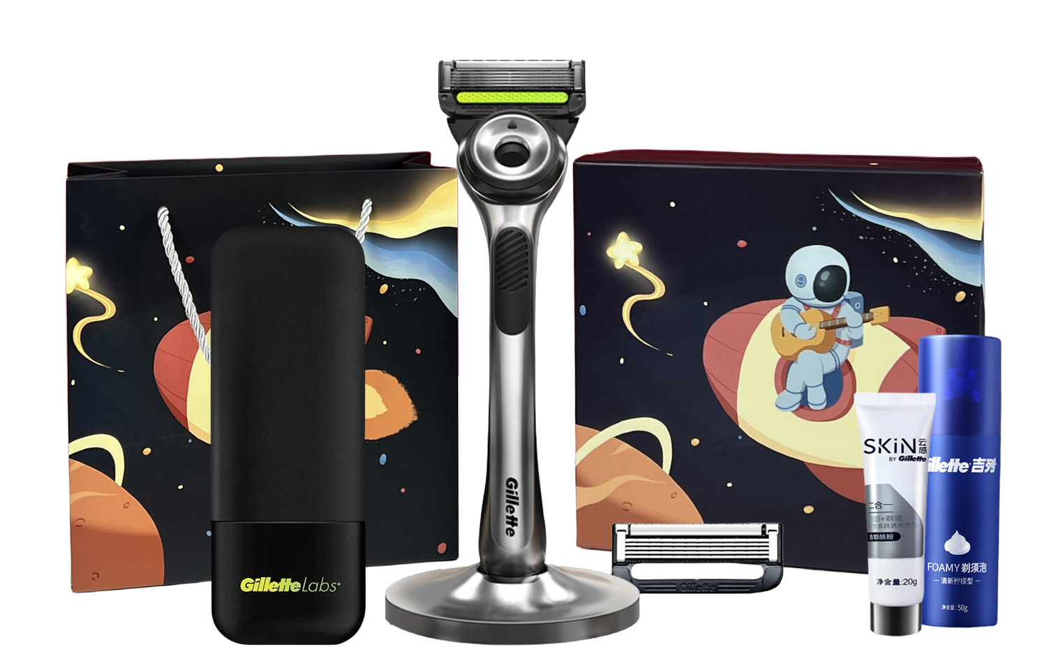 Подарочный комплект Gillette «Aurora LOVE Box»: бритва, пена для бритья, подставка и сменные кассеты — фото 3