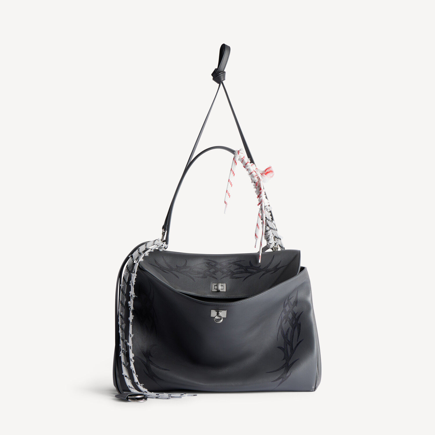 BALENCIAGA Мужская большая сумка Rodeo серого цвета — фото 4