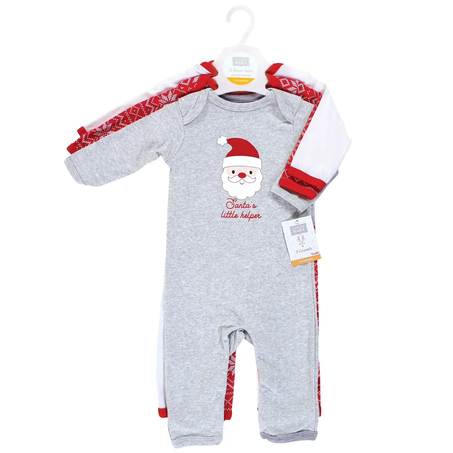 

Детский хлопковый комбинезон унисекс Hudson Baby, Santa Reindeer Hudson Baby