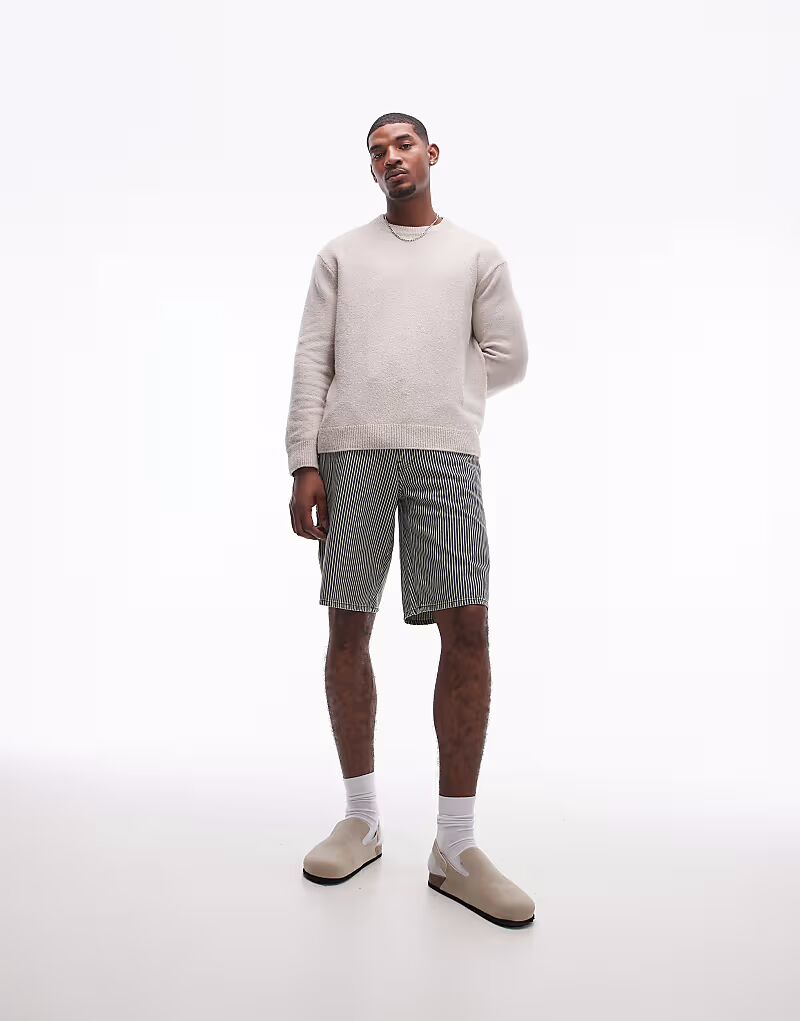 

Levi's Workwear capsule 568 свободные джинсовые шорты в полоску в стиле «железная дорога» в средне-синем цвете