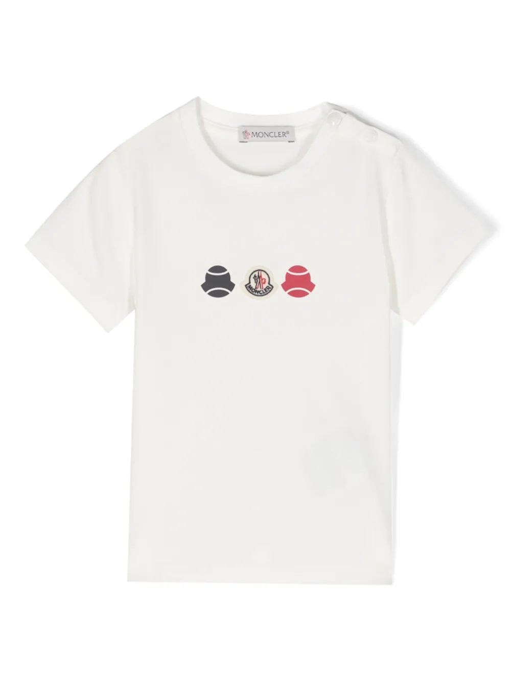 

Футболка с нашивкой-логотипом Moncler Enfant, белый