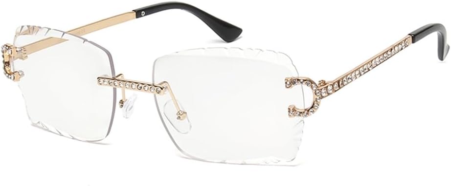 

Модные солнцезащитные очки без оправы в винтажном стиле с линзами с алмазной огранкой, металлические оправы, защита от ультрафиолета UV400. Очки для мужчин и женщин LOVQZAOF, C6-cut Lens