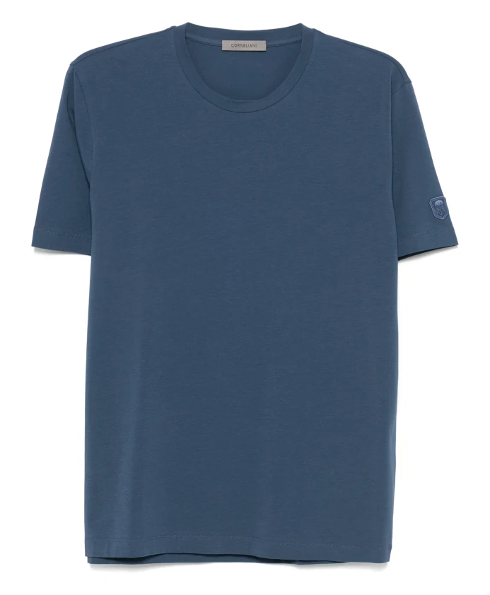 

Футболка из эластичного хлопка с логотипом Corneliani, синий