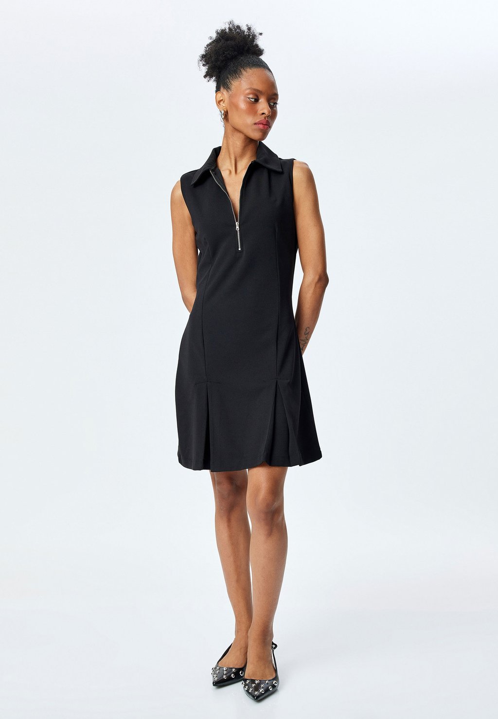

Платье из джерси MINI POLO NECK Koton, черный