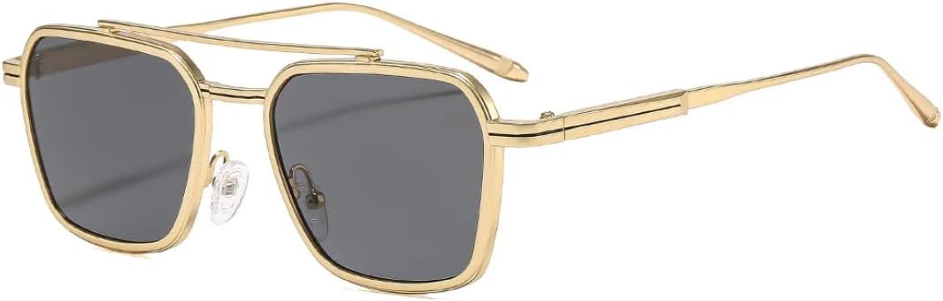 

Ретро-солнцезащитные очки с двойным лучом для женщин, градиентная тонкая оправа, роскошные универсальные очки для мужчин, защита от УФ-излучения UV400 SZVVBKK, Golden Black