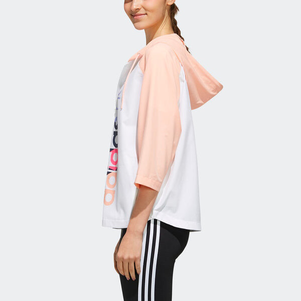 Куртка adidas neo Sleeve hooded Sports Jacket White, белый — фото 4