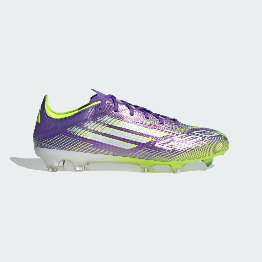 Бутсы Adidas F50 Pro Firm Ground Cleats, цвет Purple Rush/Cloud White/Lucid Lemon — фото 2
