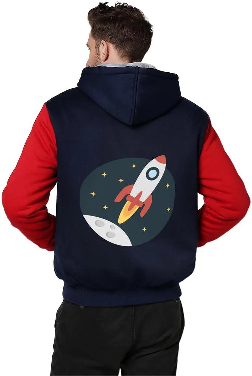 Толстовка на молнии Space Rocket, флисовая, красная — фото 2