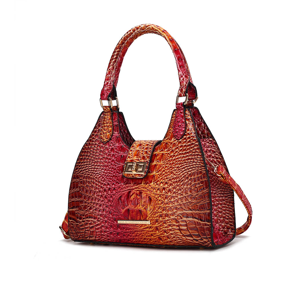 

Женская сумка-шоппер Ava Gradient Rainbow с тиснением под крокодила из искусственной кожи от Mia K MKF Collection By Mia K., коралловый