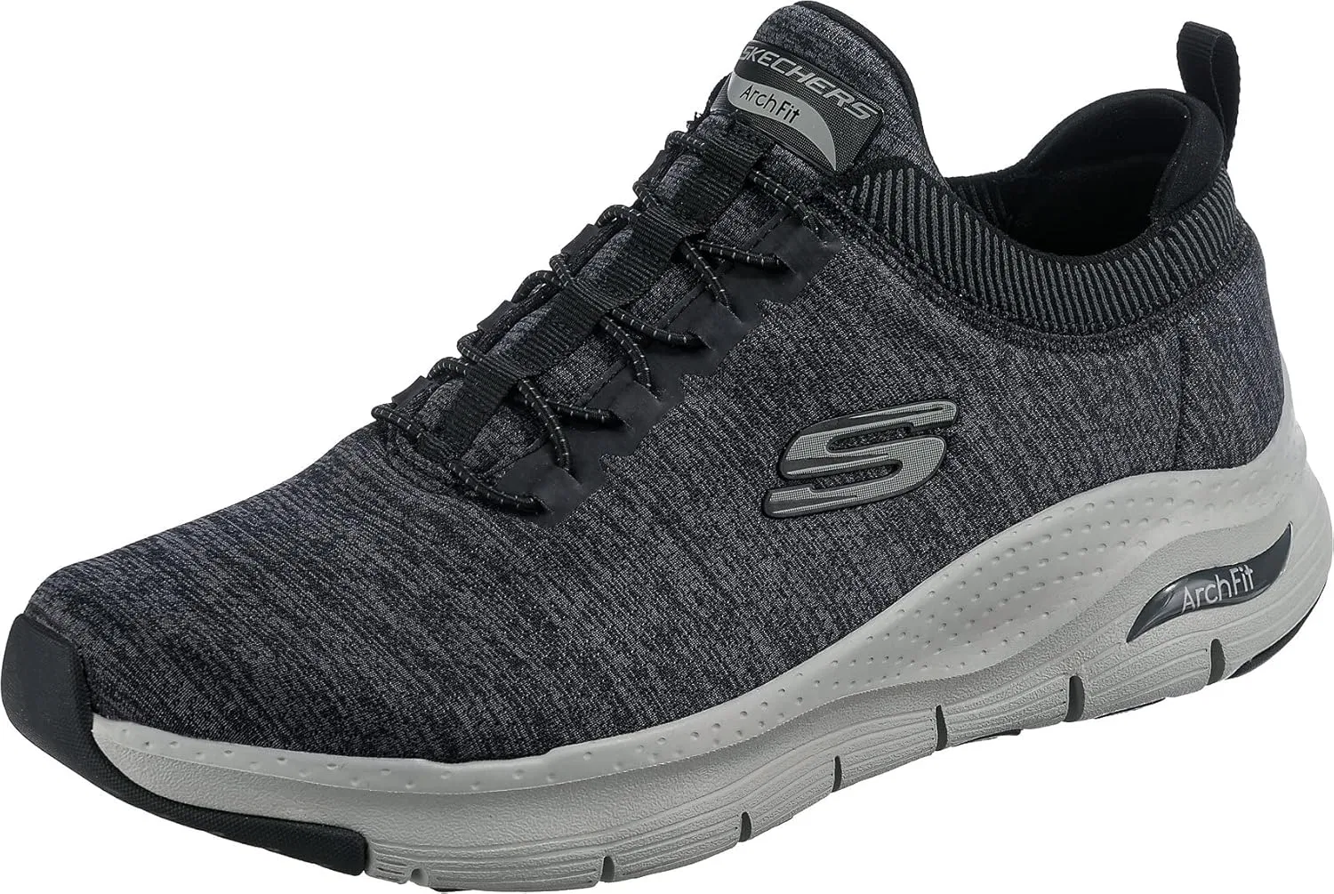 Мужские кроссовки Skechers Arch Fit Waveport, Black Mesh Gray Trim