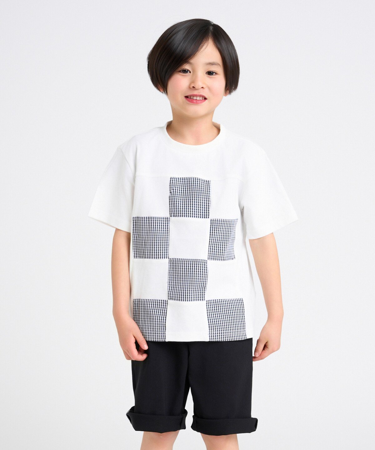 Футболка с короткими рукавами в клетку «гингем» Comme Ca Ism, white