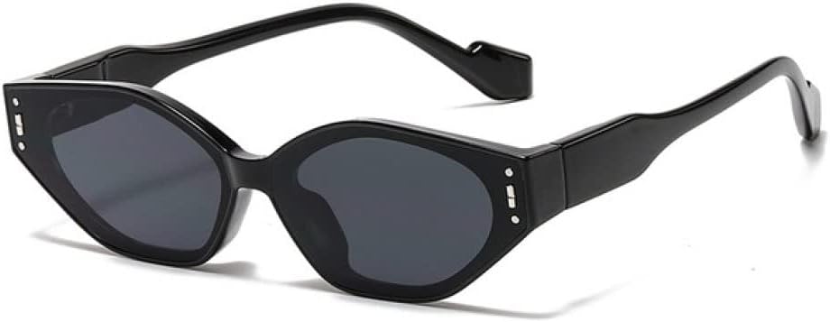 

Ретро маленькие солнцезащитные очки «кошачий глаз» для женщин, синий леопардовый принт, многоугольные очки для мужчин, солнцезащитные очки с заклепками, защита от ультрафиолета UV400 LANGSER, Black