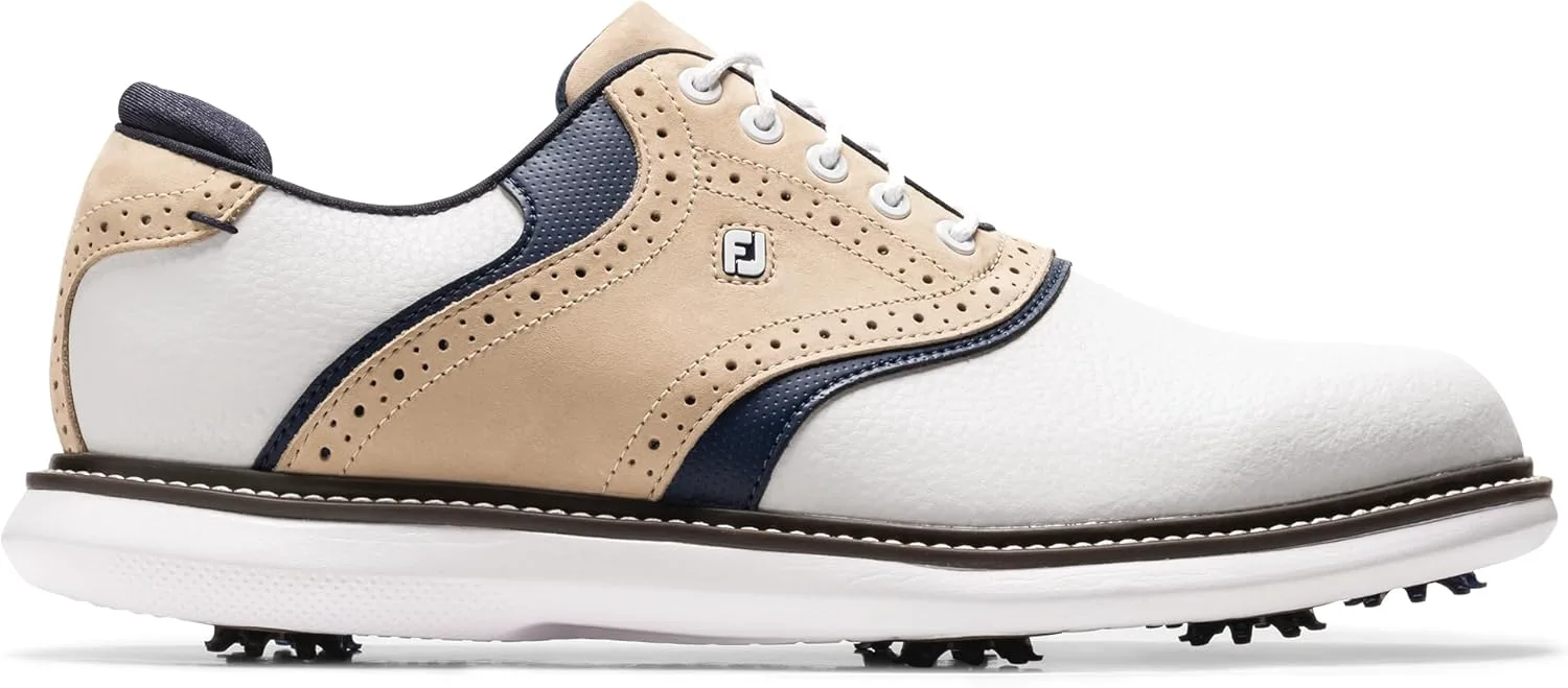 Мужские гольф-туфли FootJoy Traditions, белый/хаки — фото 2