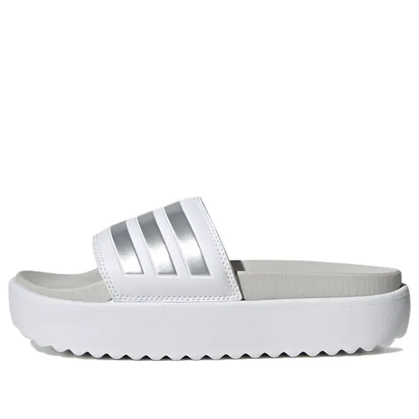 Тапочки adilette платформа слайд Adidas, белый
