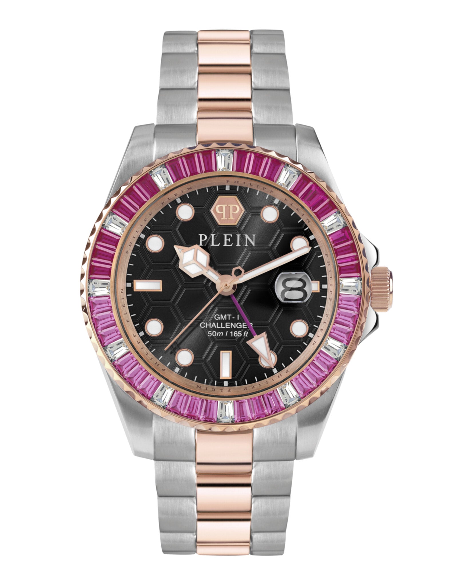 

Часы GMT-I Challenger Baguettes PHILIPP PLEIN, цвет two tone/two tone/black
