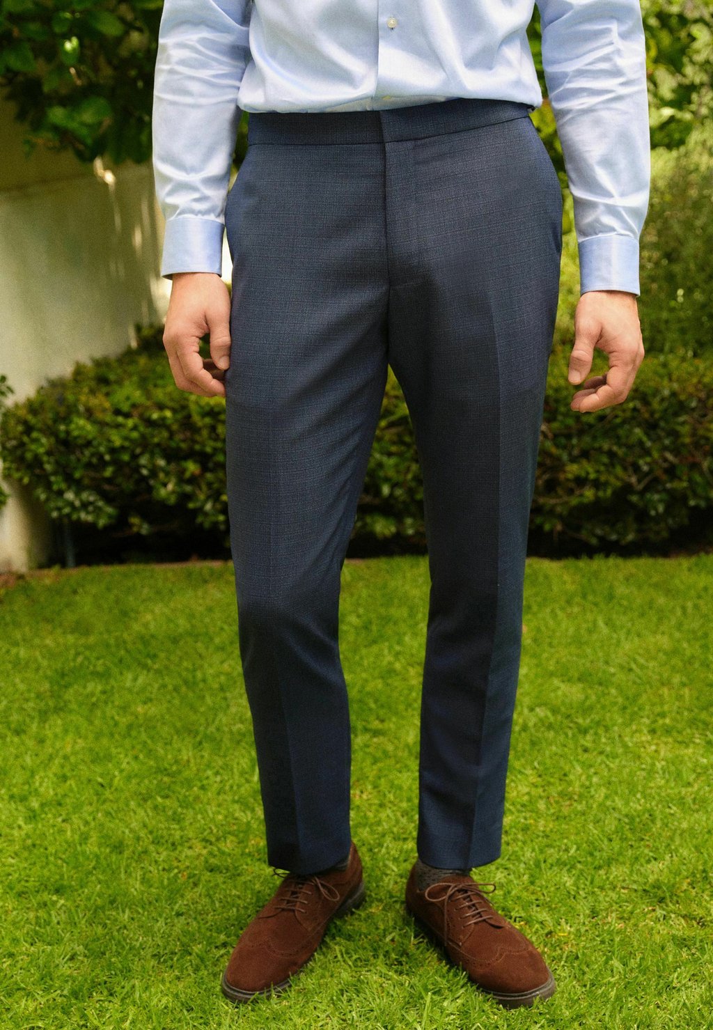 Элегантные брюки SLIM FIT TEXTURED WOOL Next, синий — фото 2