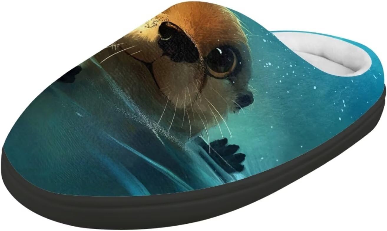 

POLERO Милые тапочки для детей, девочек, зимние теплые домашние тапочки, детские тапочки для мальчиков, Otter