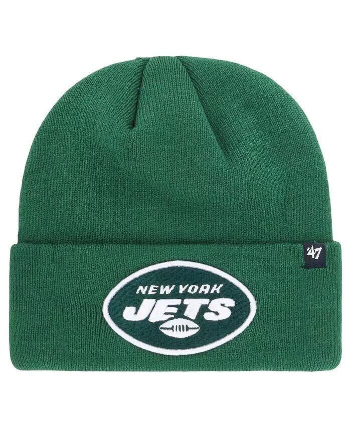 

Мужская зеленая вязаная шапка New York Jets Primary с манжетами '47 Brand