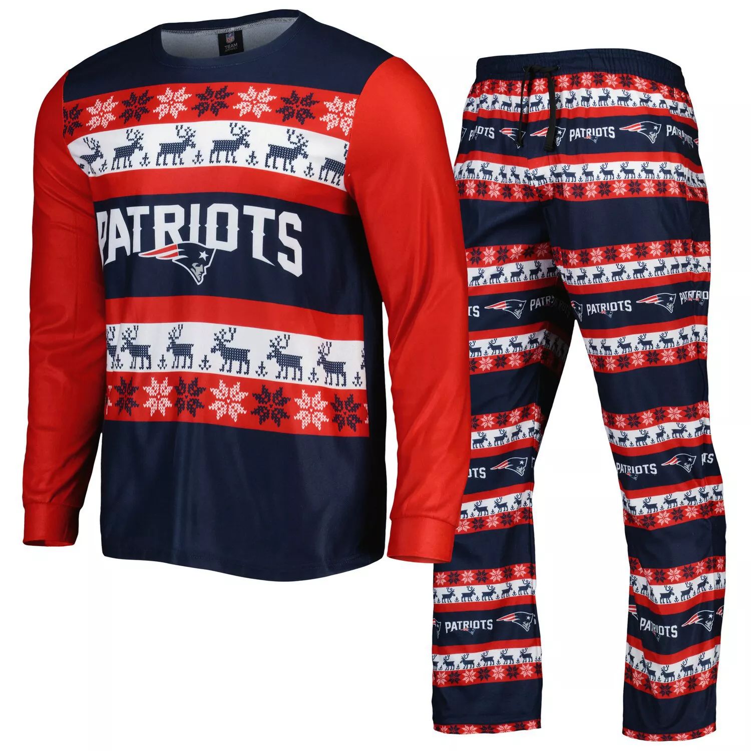 

Мужской пижамный комплект FOCO Navy New England Patriots Team Ugly пижамный комплект