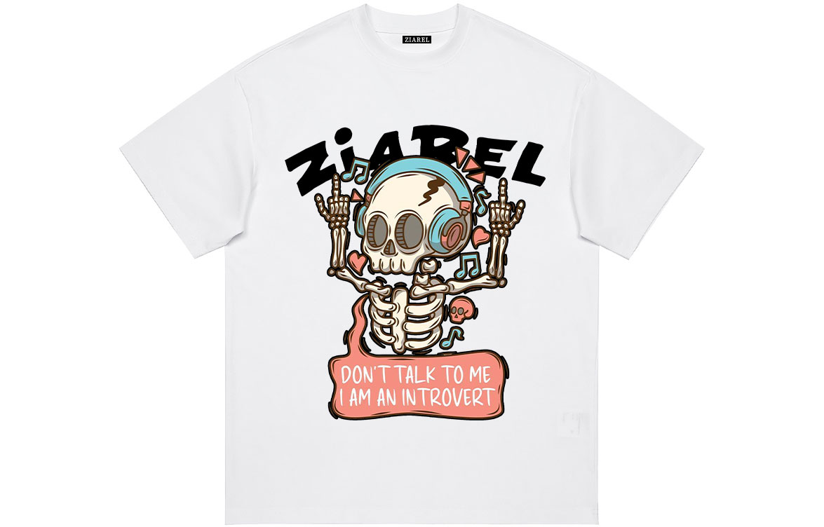 

Футболка Unisex Crew Neck Moderate Heavyweight ZIAREL, белый[music skeleton]