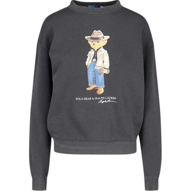 Флисовая толстовка с медведем Polo Ralph Lauren, Галька Блэк — фото 2