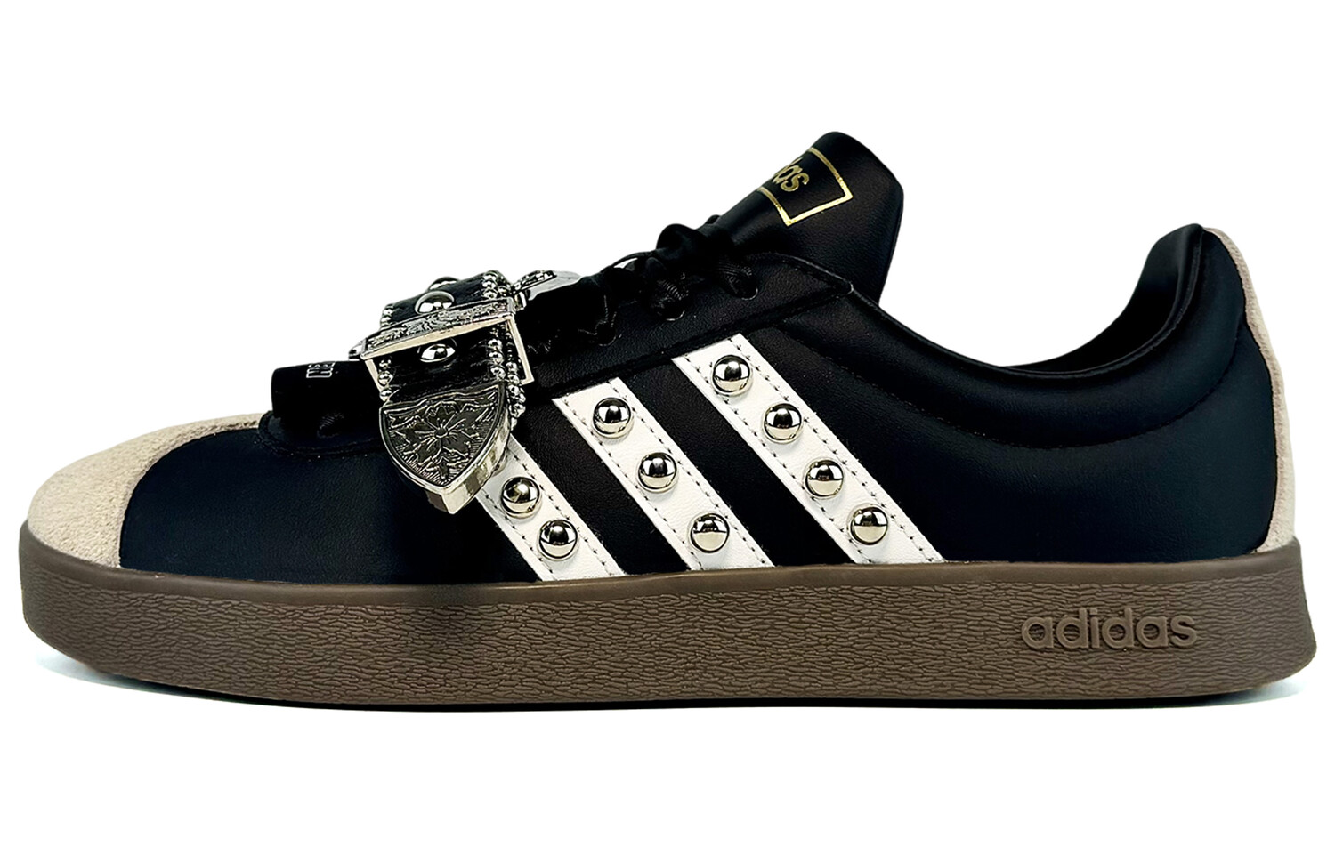 Кроссовки adidas neo Vl Court Classic Skateboarding Shoes Unisex Low-top Black/Brown, черный/коричневый — фото 2