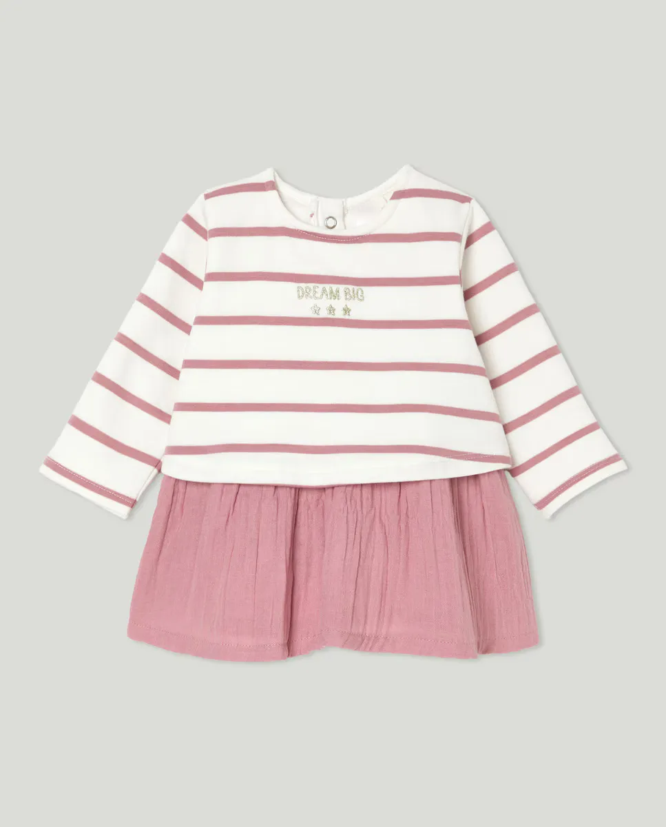 

Комбинированное платье для девочки Baby El Corte Inglés, сиреневый