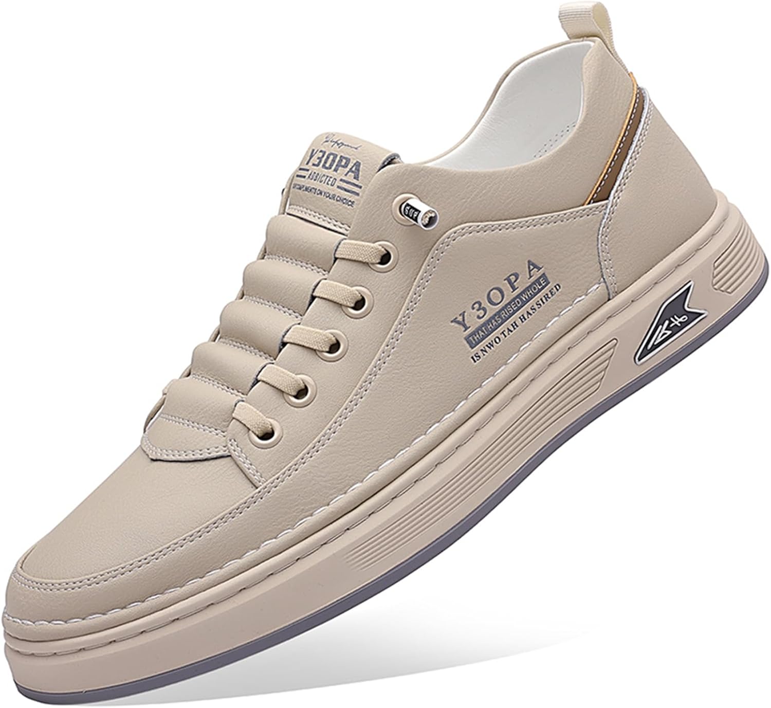 

Мужские модные кроссовки на шнуровке, повседневные, дышащие, с невысокой подошвой, противоскользящие, низкие кроссовки для ходьбы, мужские стильные кроссовки Abborora, бежевый